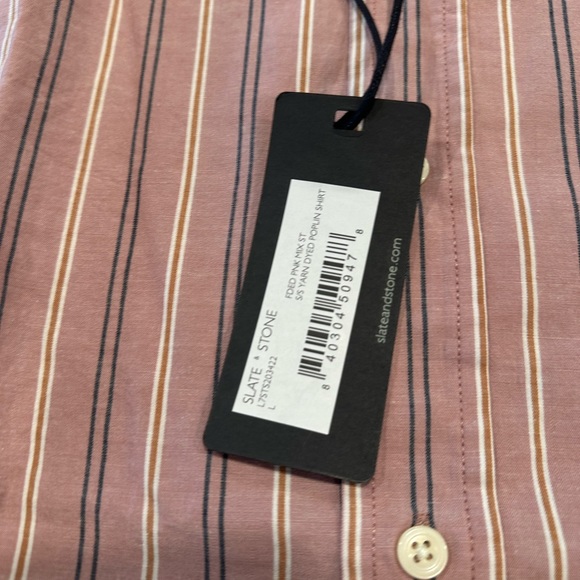 Men’s Slate & Stone Short Sleeve Stripe Button-Up Shirt. Slate and Stone. NWOT. - Picture 5 of 6